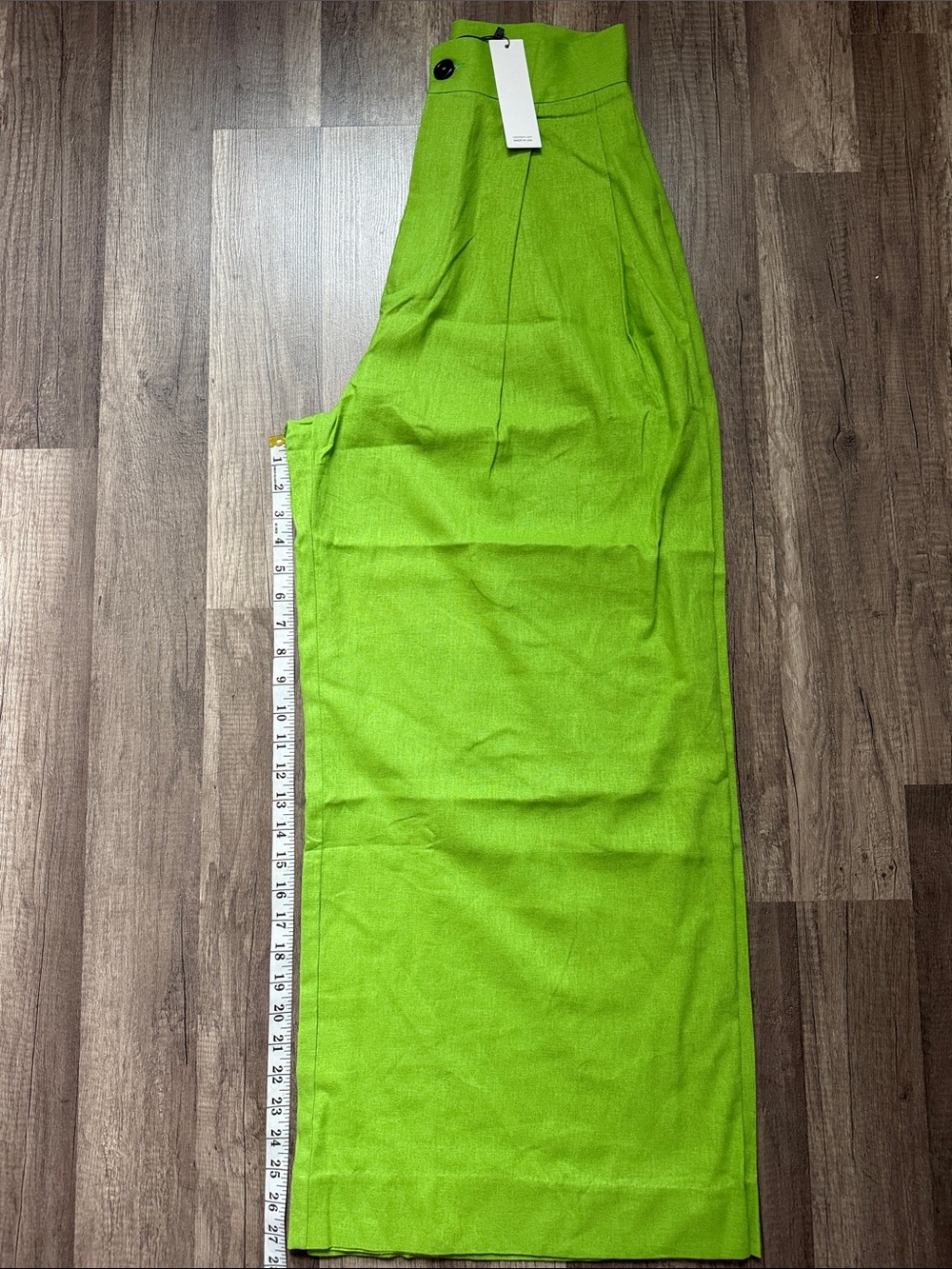 Toit Volant NWT  Wide-Leg High-Waist Pants in Lime Green - Picture 8 of 8